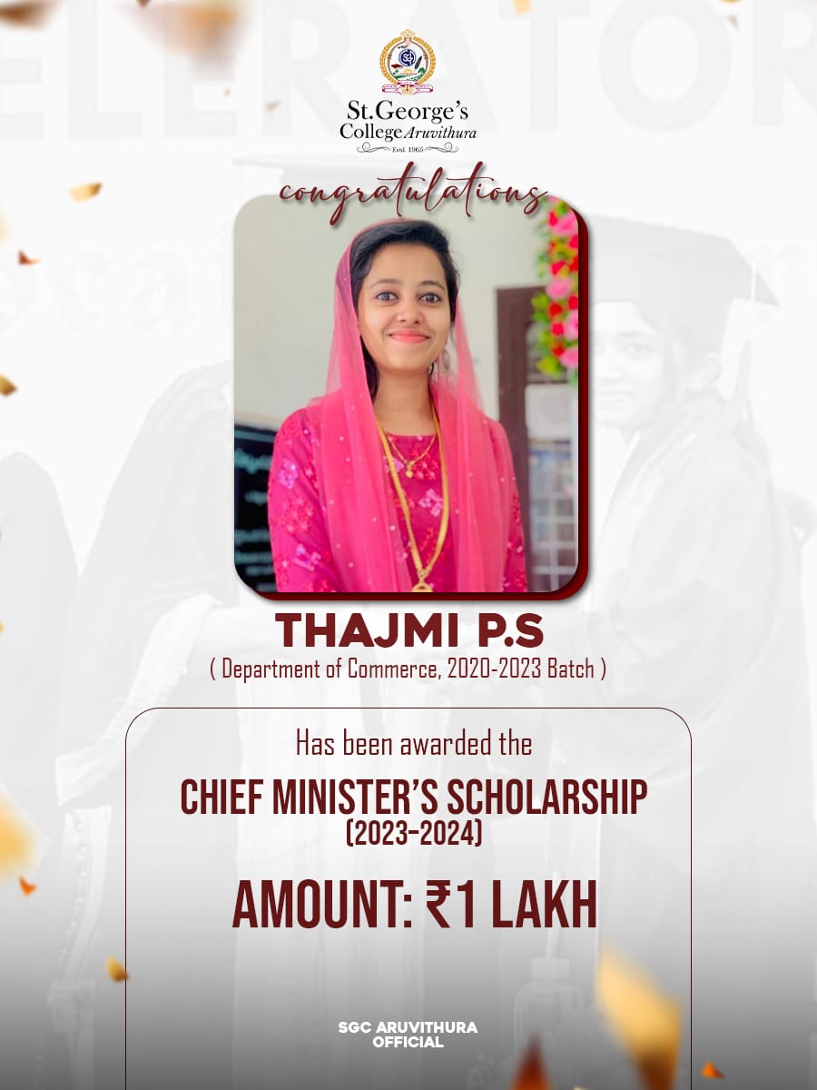 Awarded Chief Minister's Scholarship (2023-2024) of Rs. 1 Lakh